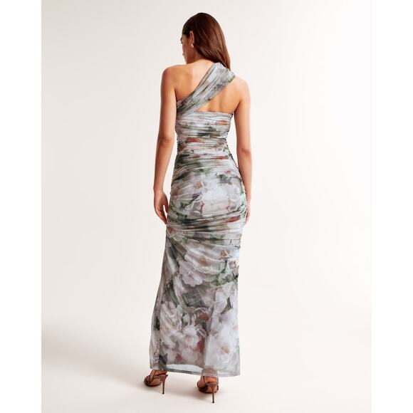 Abercrombie Asymmetrical Off-Shoulder Draped Maxi Dress XS Fall Wedding Guest - Picture 3 of 12